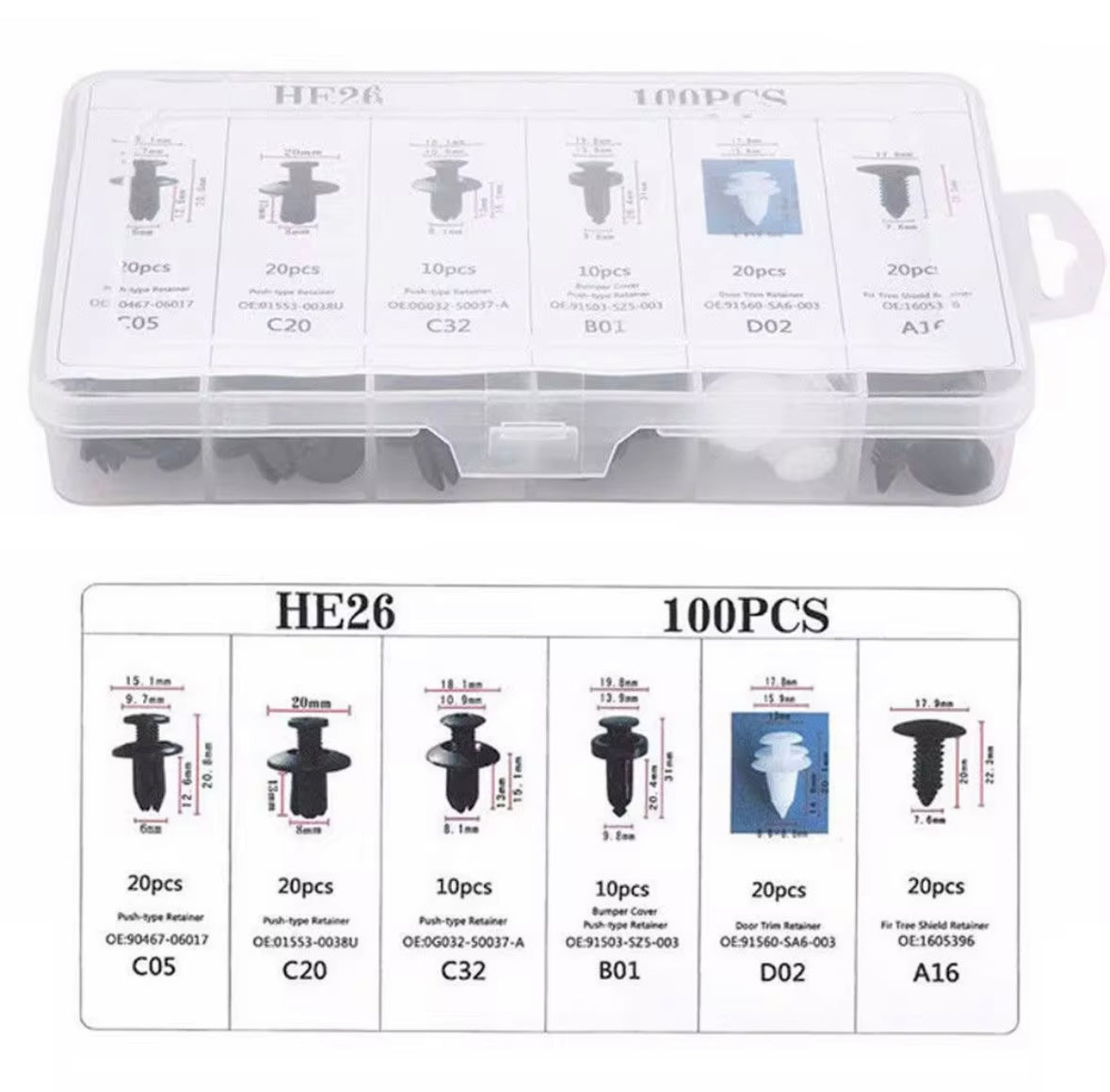 Kit de Fixation automatique 100 pcs