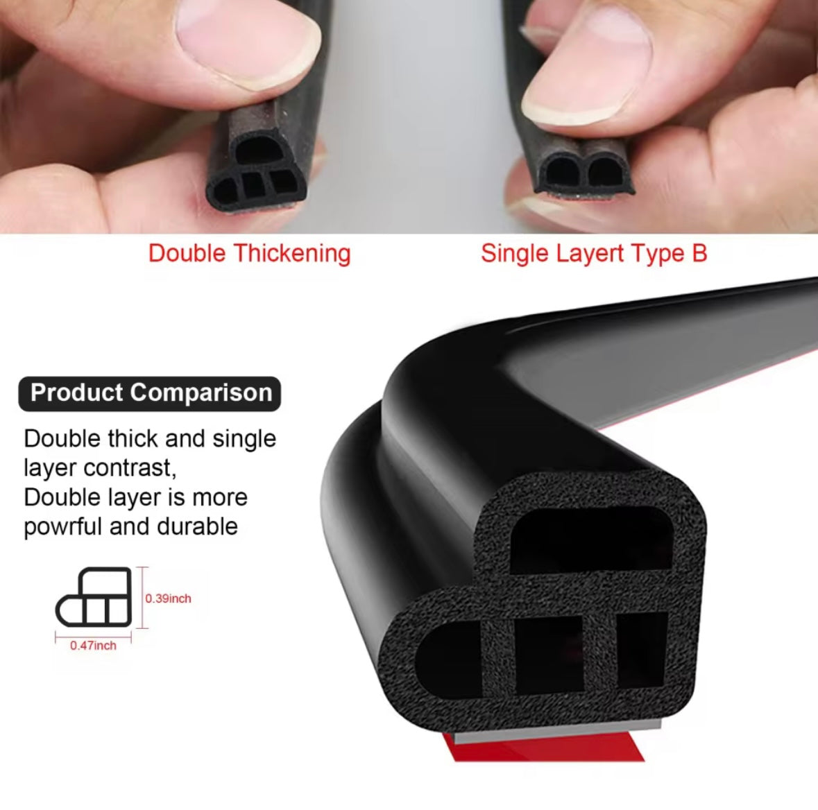Bande d’étanchéité de voiture auto-adhésif 5m
