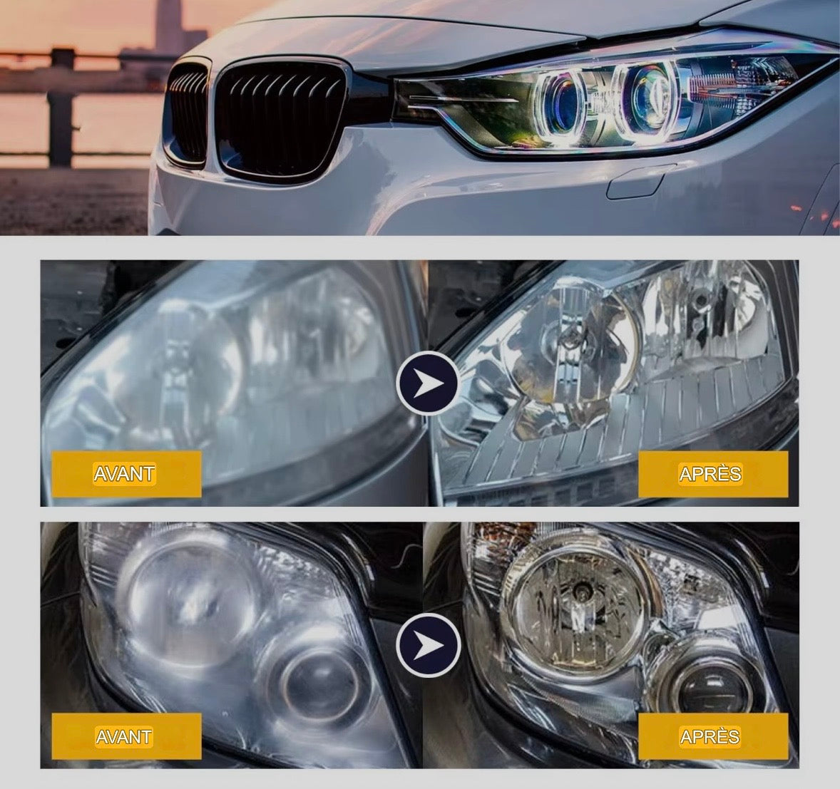 Rayhong, Kit de remise a neuf et restauration  de phare de voiture 100 ml