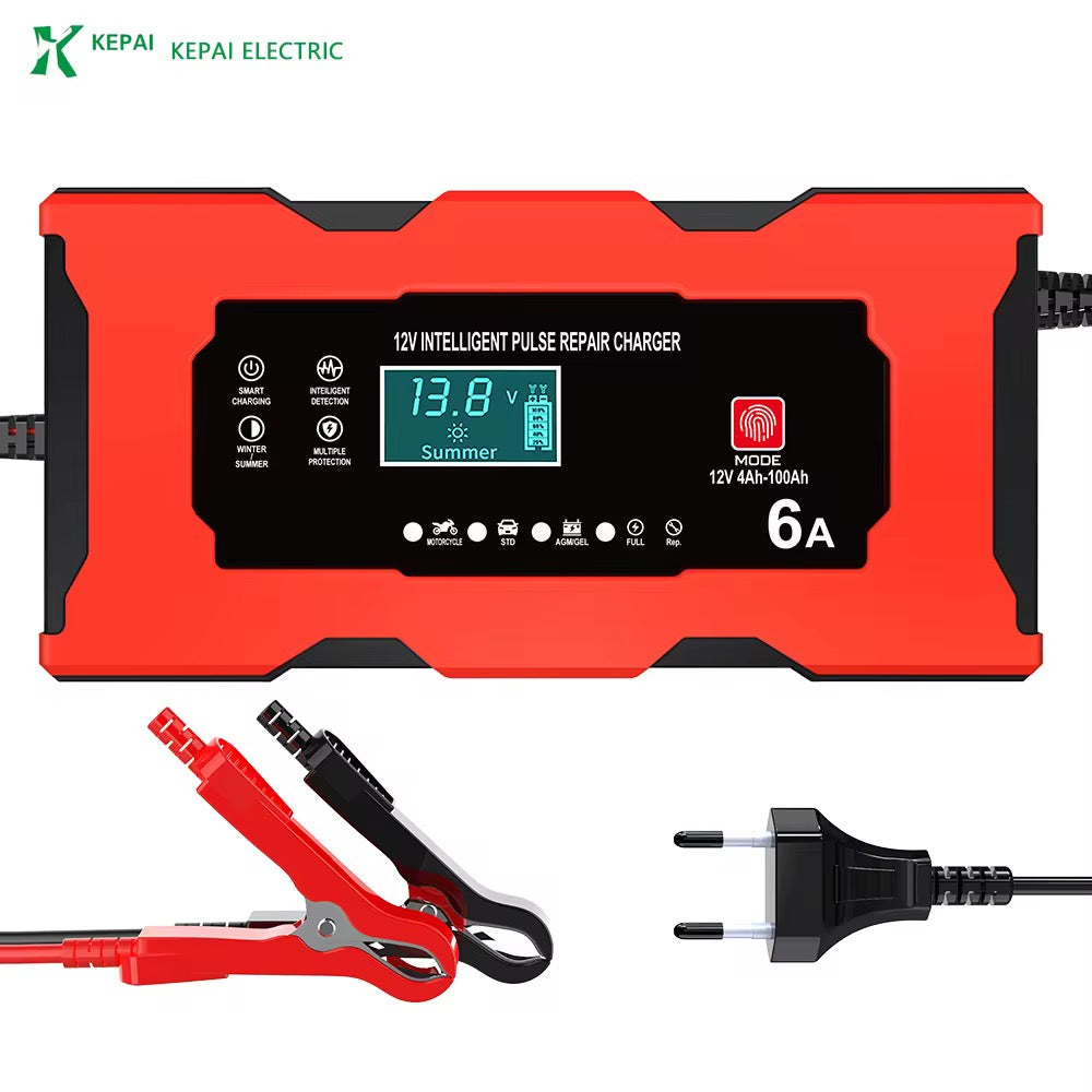 Chargeur de batterie portatif 10A, 12V/4Ah-100Ah