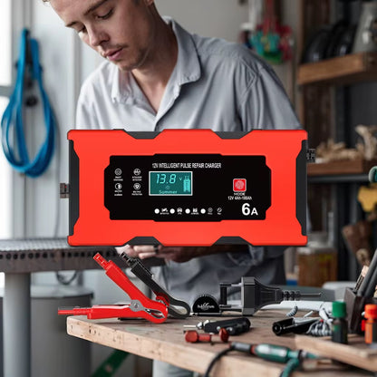 Chargeur de batterie portatif 10A, 12V/4Ah-100Ah